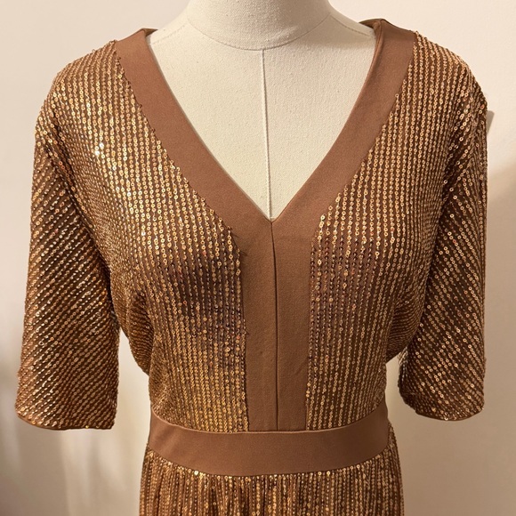 NWT Grace Karin Bronze Sequin Dress - Picture 2 of 5